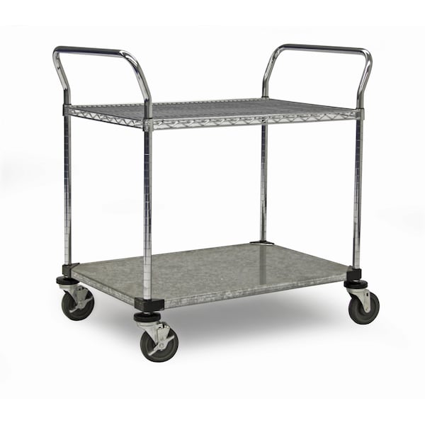 Solid Utility Cart, 2-Shelf, 18x36x40